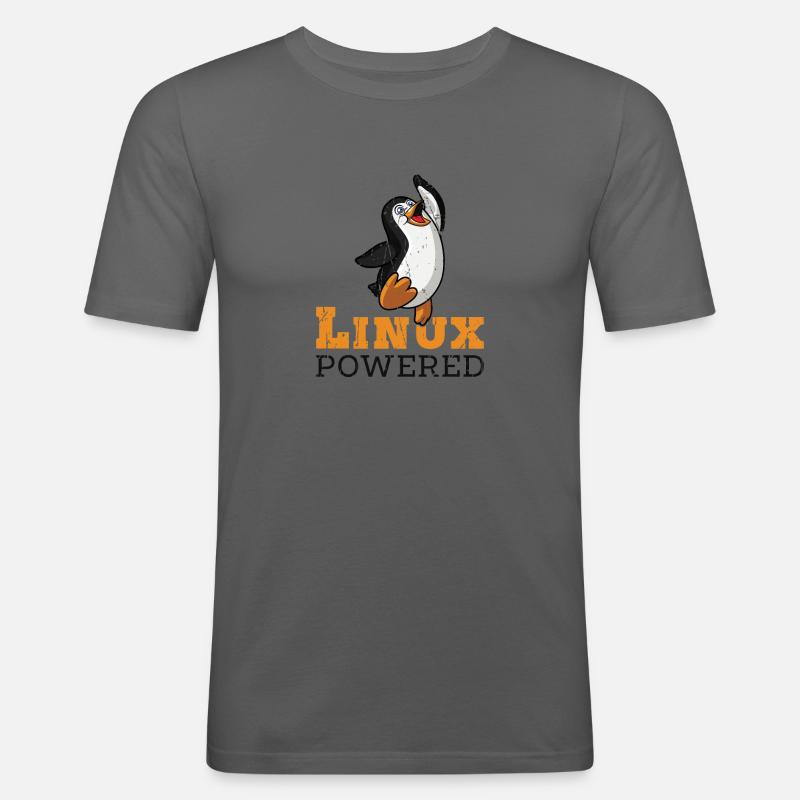 Linux Powered - linux - Men's Slim Fit T-Shirt - graphite grey