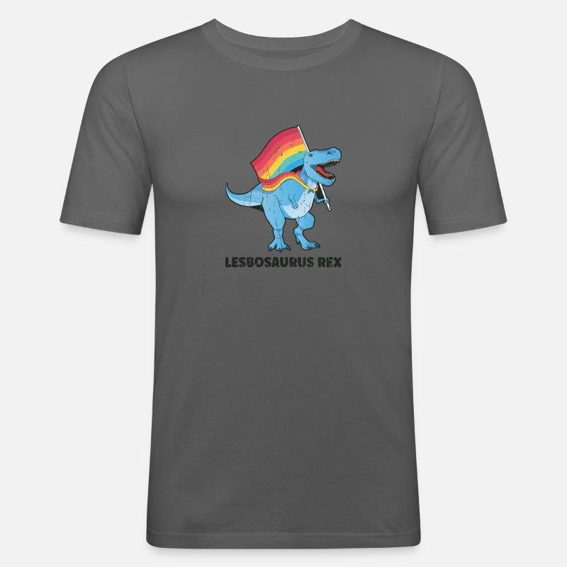 Lesbosaurus Rex - lesbisch - Männer Slim Fit T-Shirt - Graphite