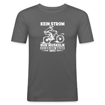 Mountainbike Fahrradfahrer Radsport Mountainbiker - Männer Slim Fit T-Shirt - Graphite - Vorne - Nik (191cm)