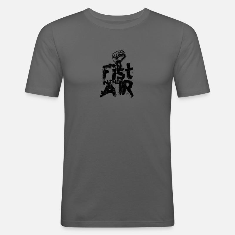 Faust in der Luft - Faust - Männer Slim Fit T-Shirt - Graphite