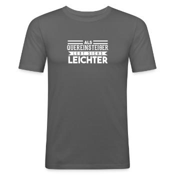 Quereinsteiger Marketing Professor Uni Dozent - Männer Slim Fit T-Shirt - Graphite - Vorne - Nik (191cm)