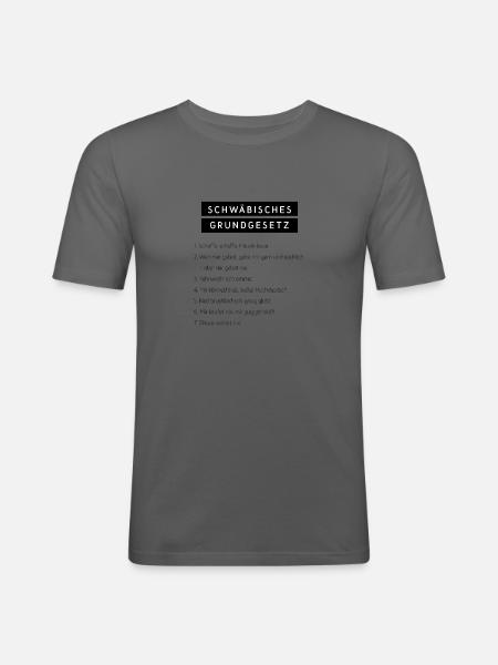 Schwäbisches Grundgesetz - Männer Slim Fit T-Shirt - Graphite