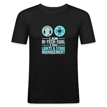 Lighting Technician Technician Theater Gift - Men's Slim Fit T-Shirt - black - Front - Nik (191cm)