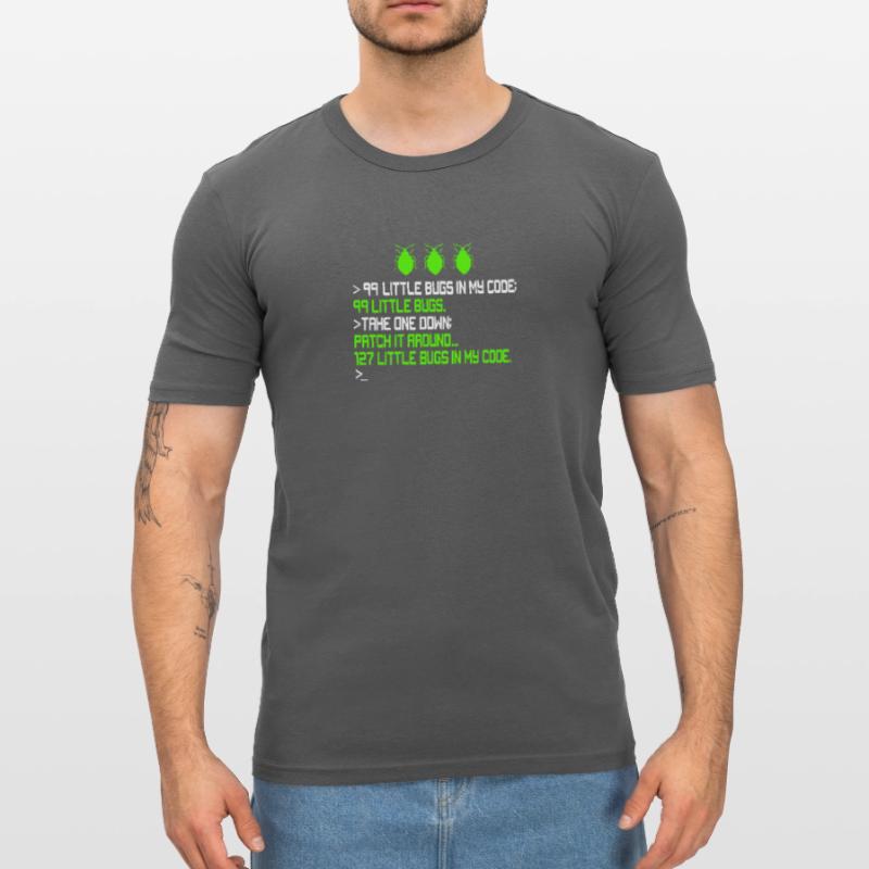 99 petits bugs dans mon code de codage de débogage Funn T-shirt près du corps Homme