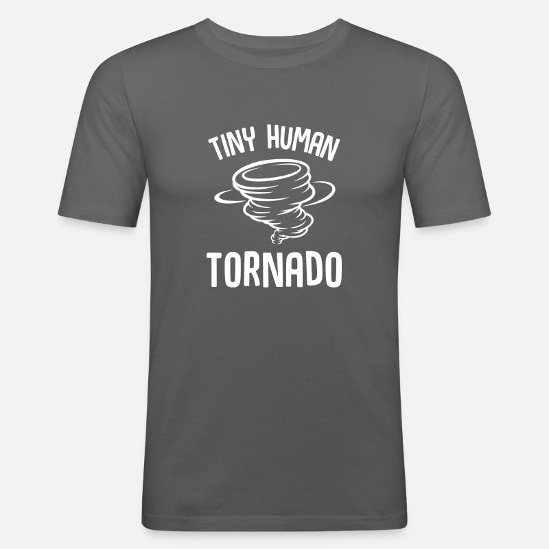 Tiny Human Tornado - Männer Slim Fit T-Shirt - Graphite