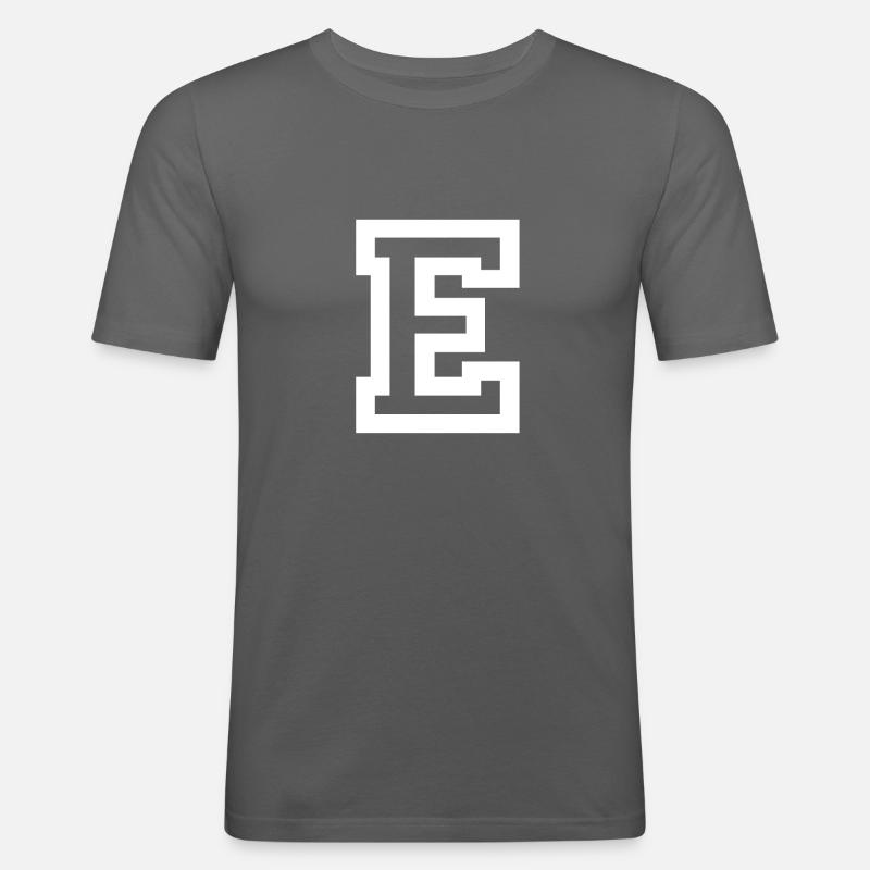 Buchstabe E - Männer Slim Fit T-Shirt - Graphite