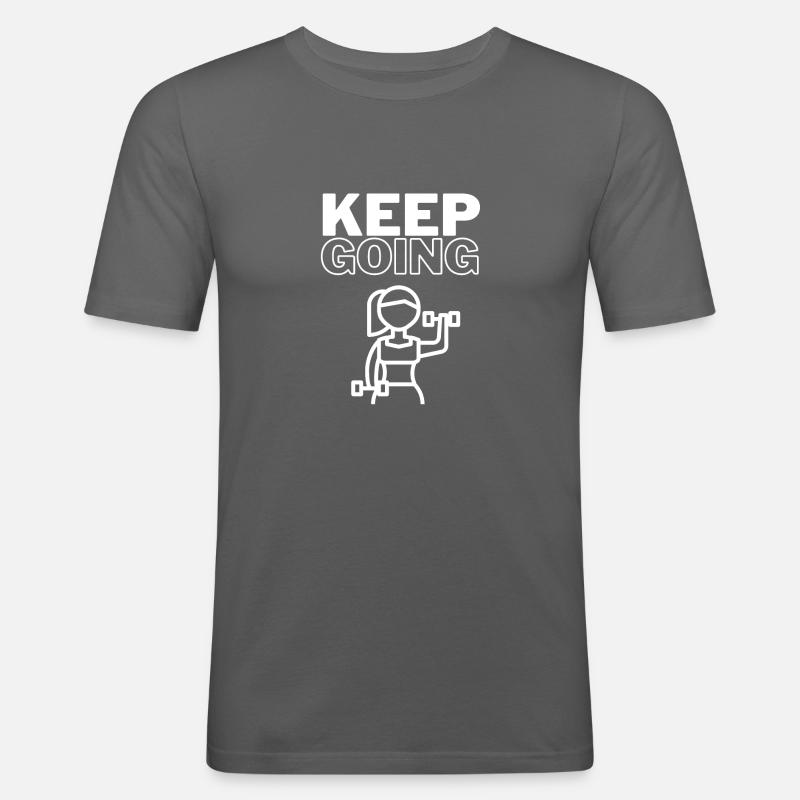 Keep Going - Männer Slim Fit T-Shirt - Graphite