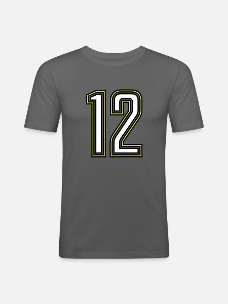 12 - Men's Slim Fit T-Shirt - graphite grey