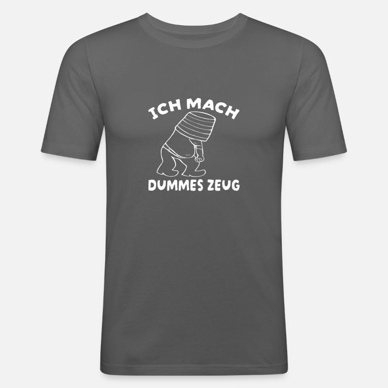 Spruch Idiot Kollege Chef Geschenk Idee dumm Zeug - Männer Slim Fit T-Shirt - Graphite