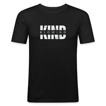 Positive pun - Men's Slim Fit T-Shirt - black - Front - Nik (191cm)