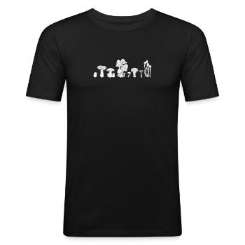 Cueillette de champignons - T-shirt près du corps Homme - noir - Devant - Nik (191cm)