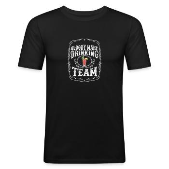 Bloody Mary Drinking Team Cocktail Boisson alcoolisée - T-shirt près du corps Homme - noir - Devant - Nik (191cm)