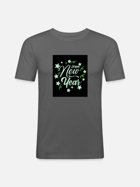 Nouvel An 7 - T-shirt près du corps Homme - gris graphite