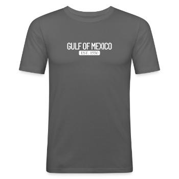 Golf von Mexiko Est 1550 Mexikanischer Golf von Me - Männer Slim Fit T-Shirt - Graphite - Vorne - Nik (191cm)