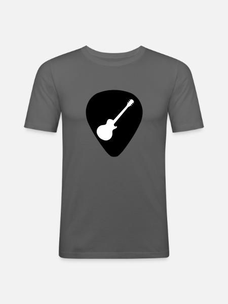 guitar pick les paul - Men's Slim Fit T-Shirt - graphite grey