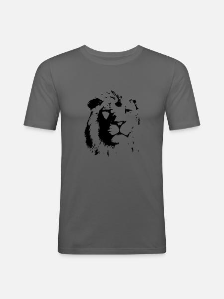 Löwe - Männer Slim Fit T-Shirt - Graphite