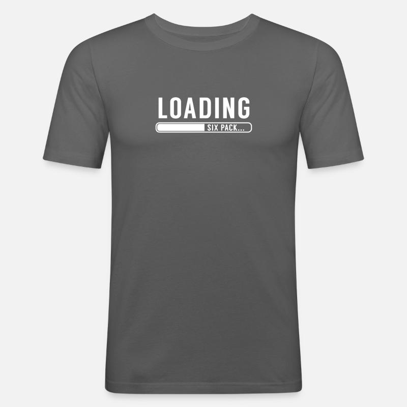 LOADING SIX PACK - Männer Slim Fit T-Shirt - Graphite