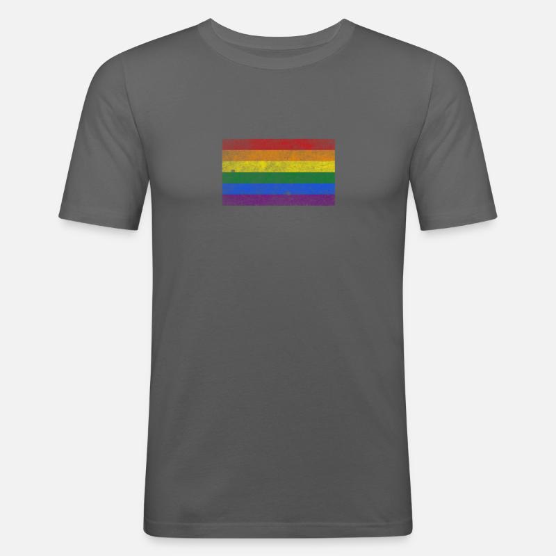 LGBT Regenbogen Pride Rainbow - Männer Slim Fit T-Shirt - Graphite