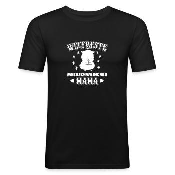 Meerschwein Meerschweinchen Freunde Guinea Pig - Männer Slim Fit T-Shirt - Schwarz - Vorne - Nik (191cm)