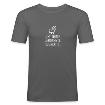 Fresst Meinen Sternenstaub Ihr Langweiler - Männer Slim Fit T-Shirt - Graphite - Vorne - Nik (191cm)