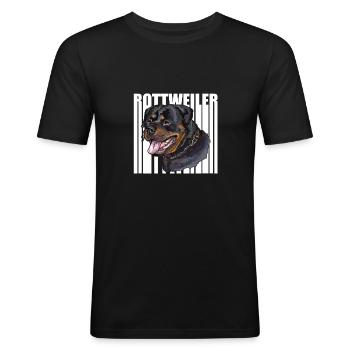 rottweiler - Men's Slim Fit T-Shirt - black - Front - Nik (191cm)