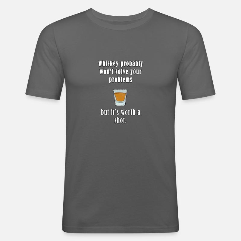 Whiskey Probably Won't Solve Your Problems - Men's Slim Fit T-Shirt - graphite grey