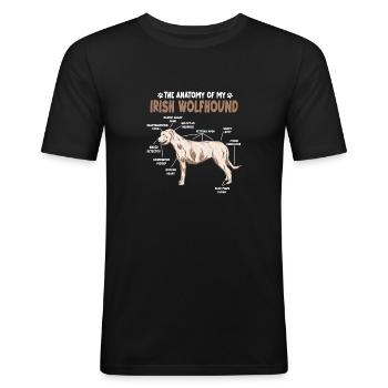 Irish Wolfhound Anatomy Funny Dog Owner - Men's Slim Fit T-Shirt - black - Front - Nik (191cm)