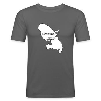 Martinique - Männer Slim Fit T-Shirt - Graphite - Vorne - Nik (191cm)