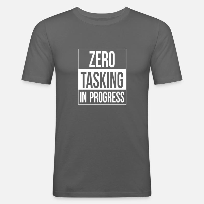 Zero Tasking In Progress - Men's Slim Fit T-Shirt - graphite grey