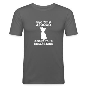 Yorkshire Terrier Hunde Fan Lustiger Yorki Spruch - Männer Slim Fit T-Shirt - Graphite - Vorne - Nik (191cm)