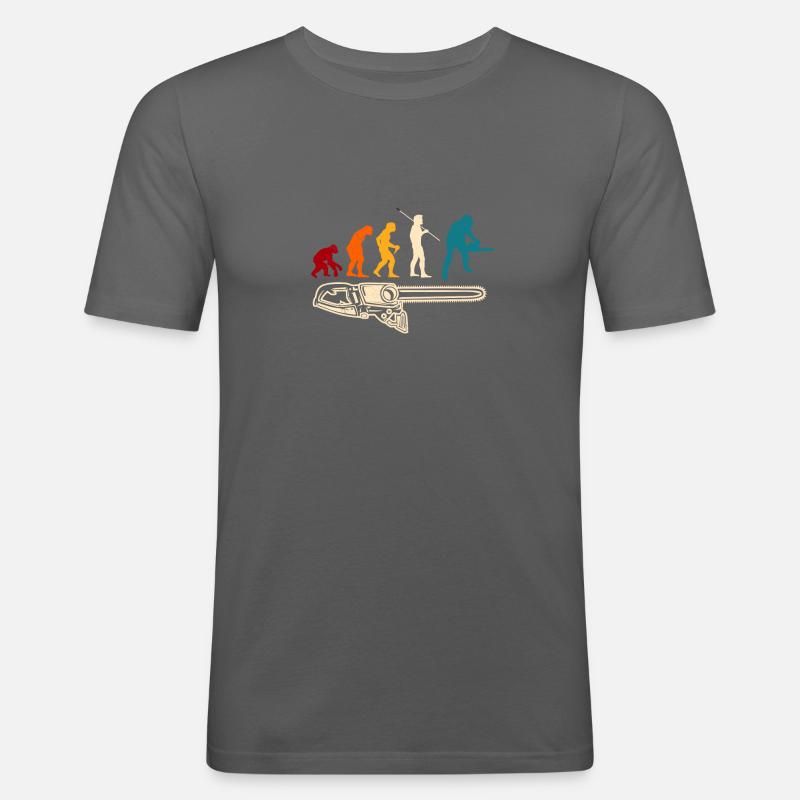 Chainsaw Arborist Evolution - Men's Slim Fit T-Shirt - graphite grey