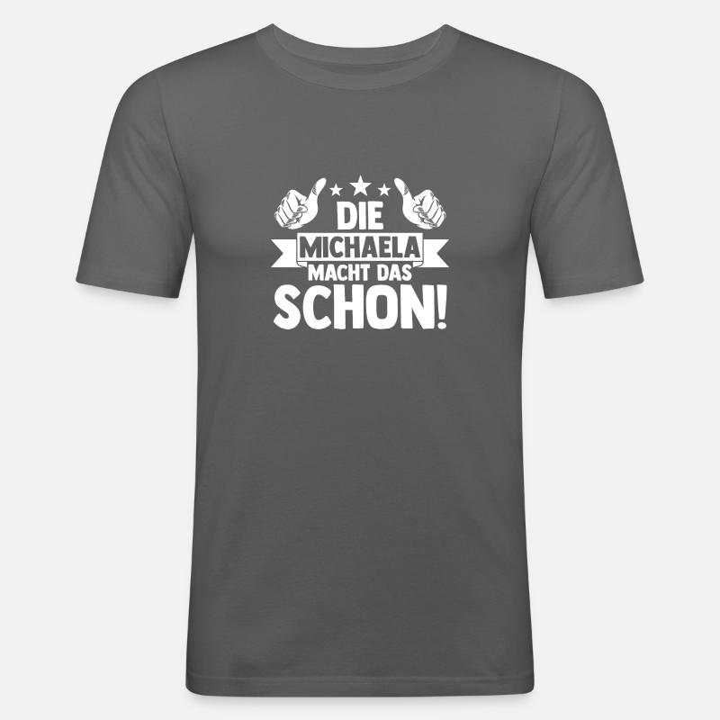 Michaela - Männer Slim Fit T-Shirt - Graphite