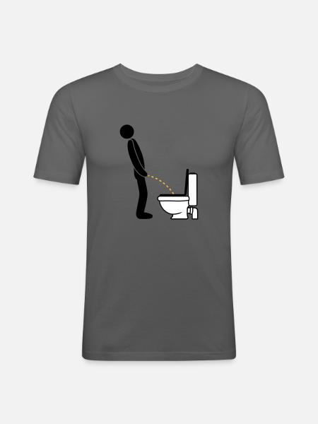 WC logo stående tisse piss toilet toilet alder - Herre Slim Fit T-Shirt - grafitgrå