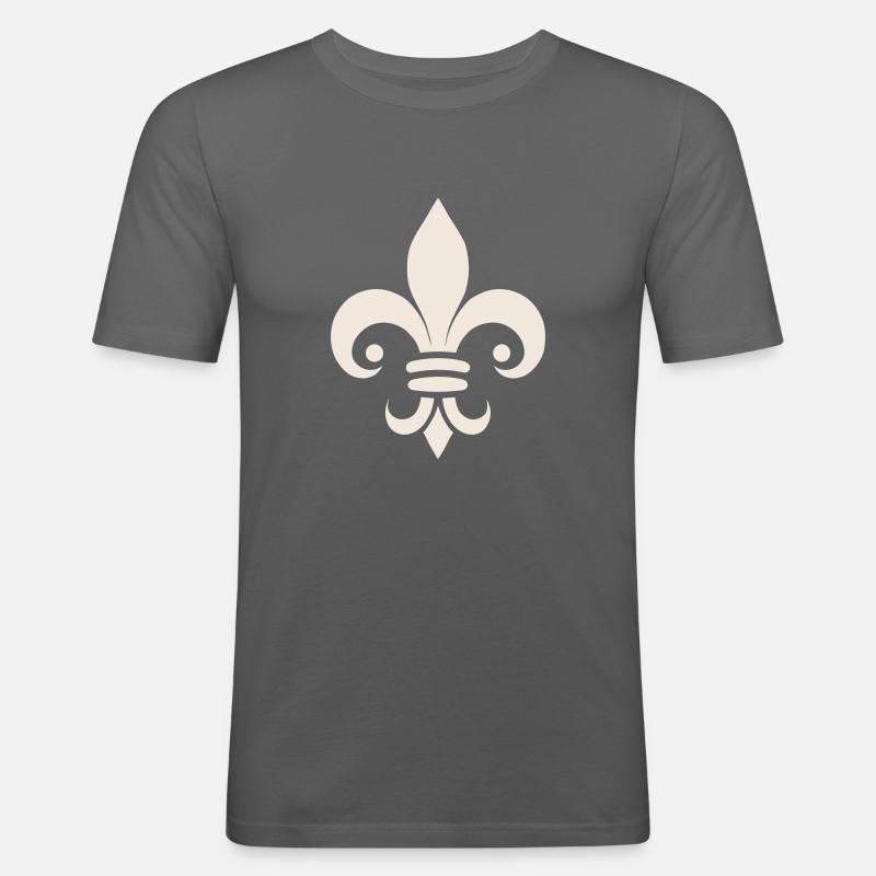 Schlichtes Fleur de lys Design - Männer Slim Fit T-Shirt - Graphite