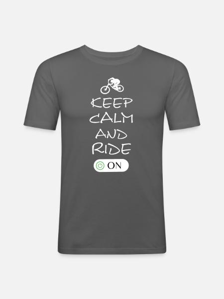 Keep Calm and Ride On - Männer Slim Fit T-Shirt - Graphite
