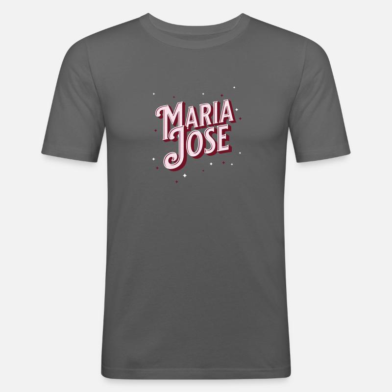 Nom de Maria Jose personnalisé - T-shirt près du corps Homme - gris graphite