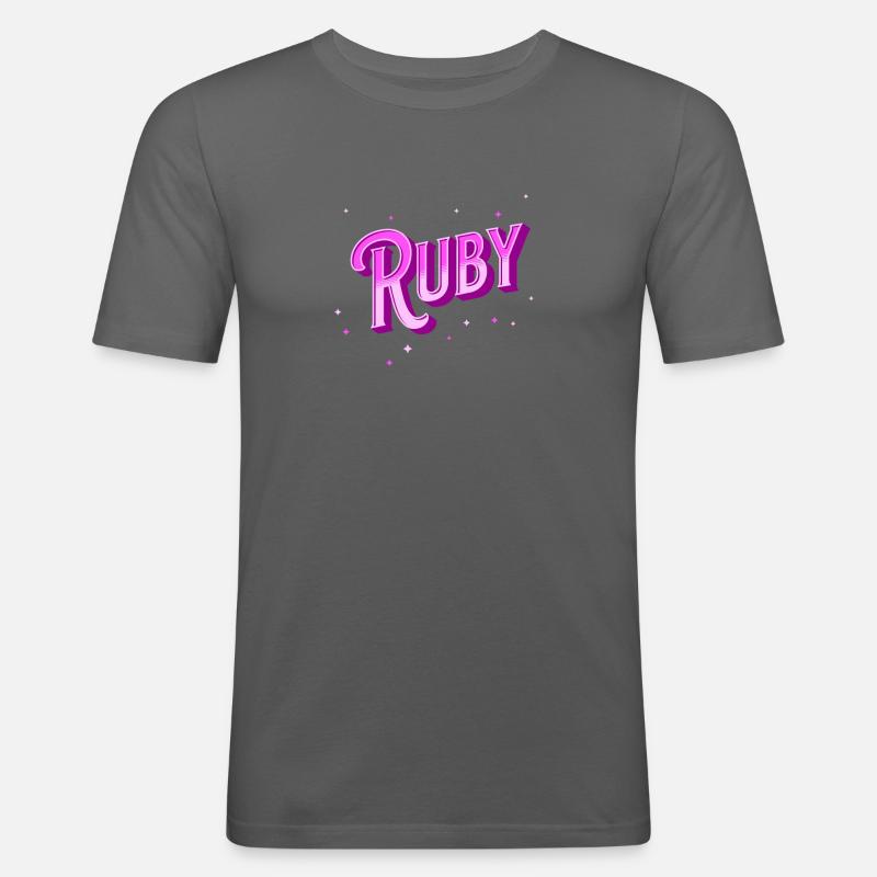 Ruby name personalized - Men's Slim Fit T-Shirt - graphite grey