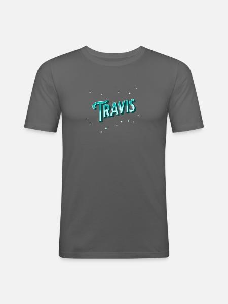 Travis' name personalized - Men's Slim Fit T-Shirt - graphite grey
