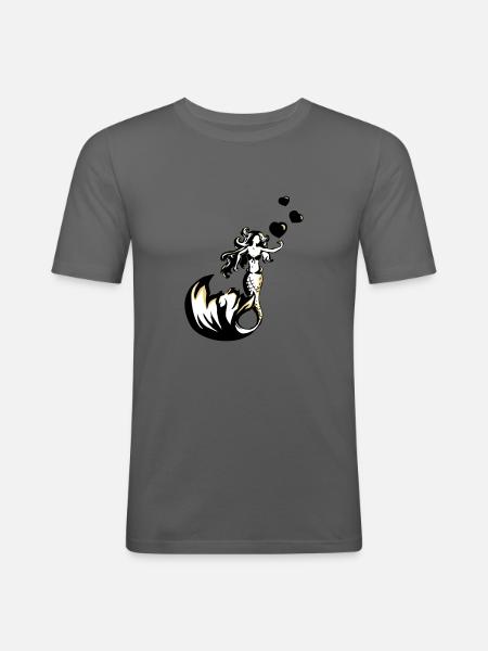 mermaid valentine - Men's Slim Fit T-Shirt - graphite grey