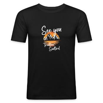 Trentin-Haut-Adige Ski et randonnée en Italie - T-shirt près du corps Homme - noir - Devant - Nik (191cm)