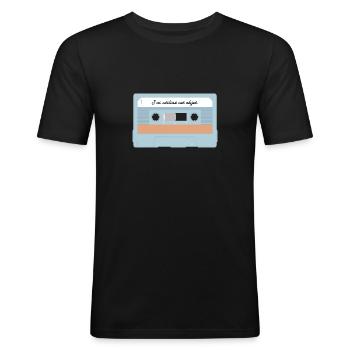 Cassette - j’ai utilisé cet objet - T-shirt près du corps Homme - noir - Devant - Nik (191cm)