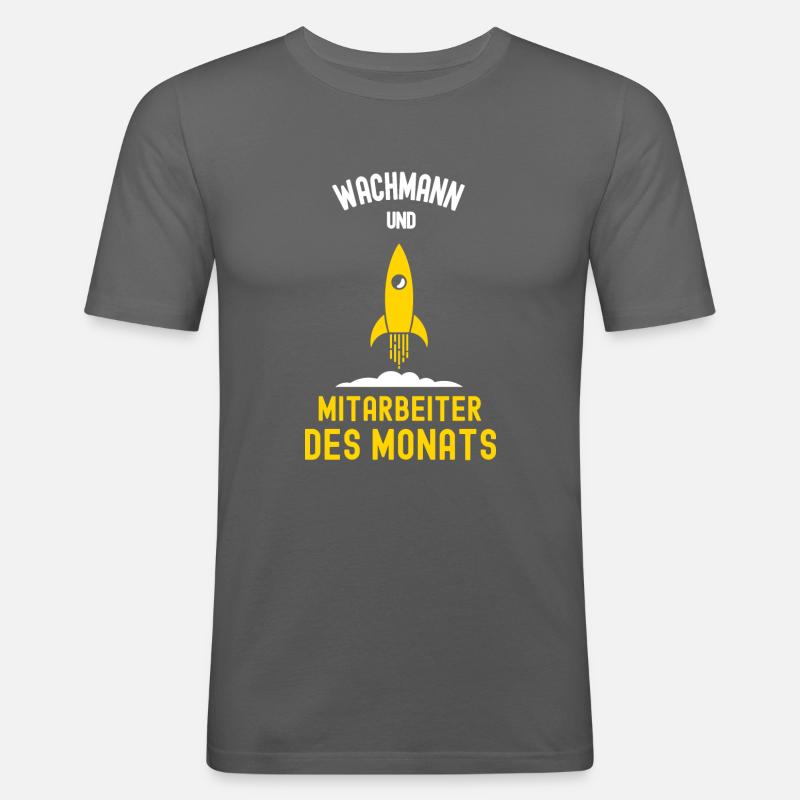 Wachmann Mitarbeiter des Monats Sicherheitsdienst - Männer Slim Fit T-Shirt - Graphite