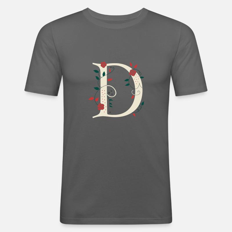 Buchstabe D Monogramm Retro - Männer Slim Fit T-Shirt - Graphite