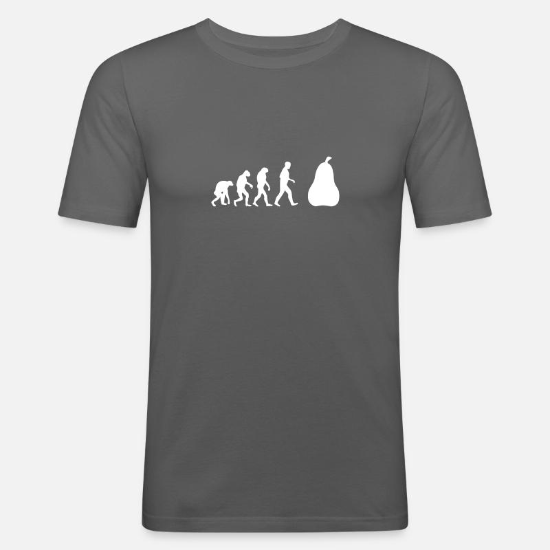 birnen evolution - Männer Slim Fit T-Shirt - Graphite