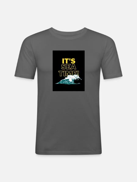 IT‘S SEA TIME! - Männer Slim Fit T-Shirt - Graphite