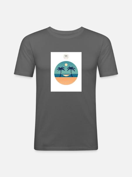 Beach Sun Relax - Männer Slim Fit T-Shirt - Graphite