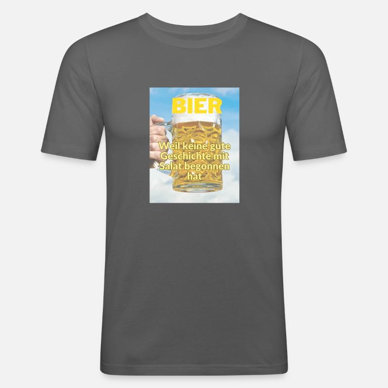 Bier Witz - Männer Slim Fit T-Shirt - Graphite