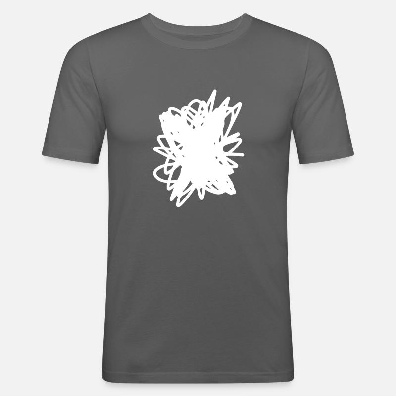 Scribble Fleck Gekritzel - Männer Slim Fit T-Shirt - Graphite