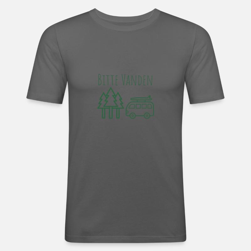Bitte VANDEN am Wald - Männer Slim Fit T-Shirt - Graphite