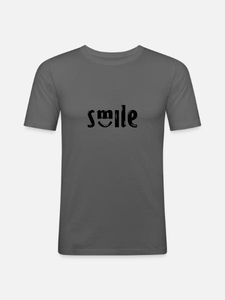 SMILE - Men's Slim Fit T-Shirt - graphite grey
